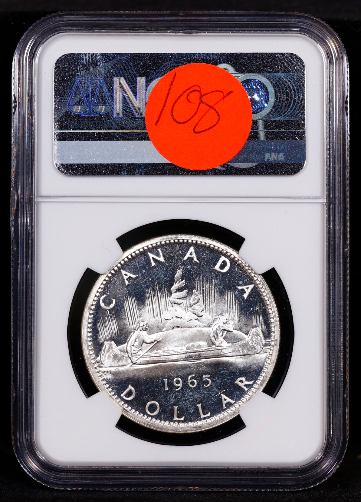 1965 Canada Silver Dollar S$1 Small Beads Pointed 5 NGC PL64 Cameo