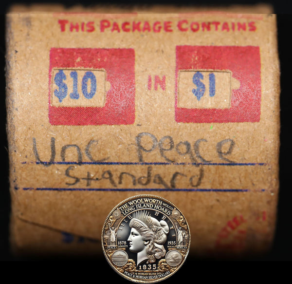 10 Uncirculated Peace Dollar Roll: Standard - 10 UPS