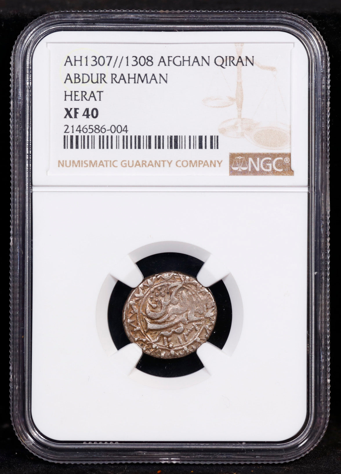 AH1307//1308 Afghan Qiran Abdur Rahman Herat NGC XF40