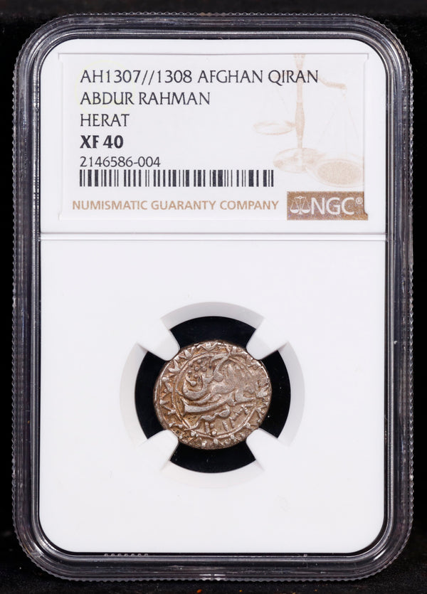 AH1307//1308 Afghan Qiran Abdur Rahman Herat NGC XF40