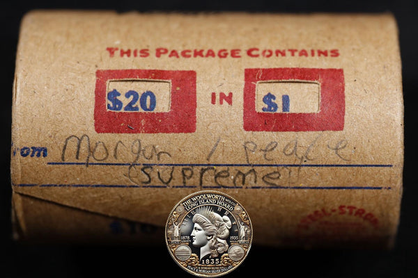 20 Circulated Morgan & Peace Dollar Mixed Roll: Supreme - 20 CMPU