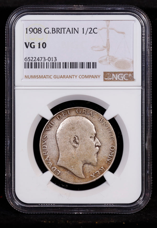 1908 Great Britain 1/2c Crown NGC VG 10