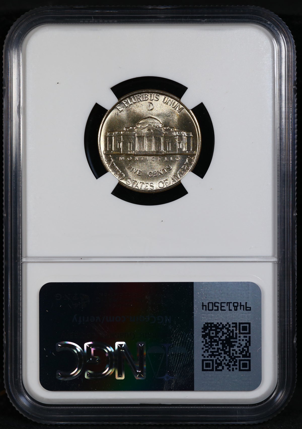 1943-D Jefferson Nickel 5c MS67 5 Full Steps NGC