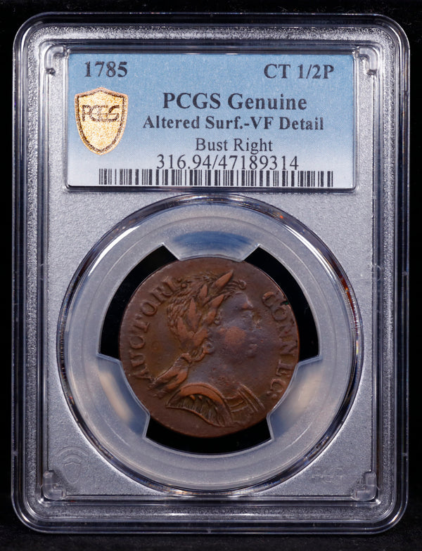 1785 CT Connecticut 1/P Bust Right VF Detail