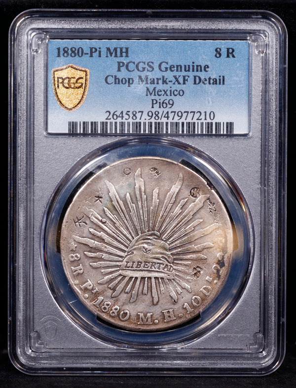 1880-Pi MH Mexico 8R Real PCGS XF Detail-Chop Mark Pi69